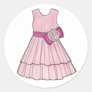 Pink Flower Girl Dress Bridal Wedding Stickers