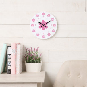  Pink Flower Glam-Barbie Inspired Large Clock