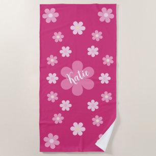 Pink Flower Glam- Beach Towel