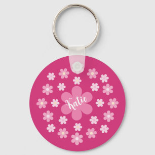  Pink Flower Glam- Key Ring