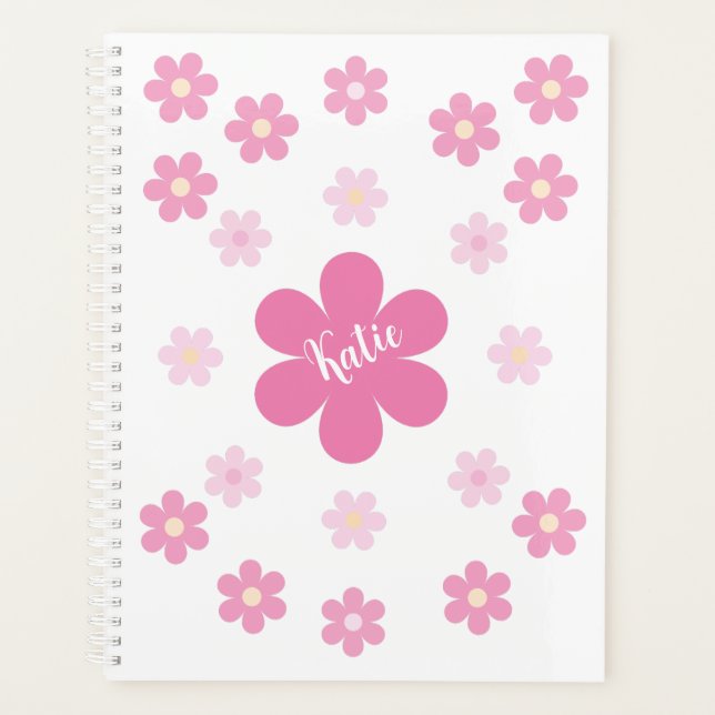  Pink Flower Glam- Planner (Front)