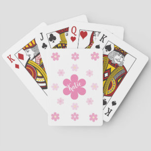  Pink Flower Glam- Playing Cards