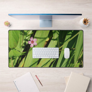 Pink flower Green Botanical Photography Graphic Desk Mat
