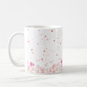 Pink Flower Heart Coffee Mug