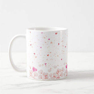 Pink Flower Heart Coffee Mug