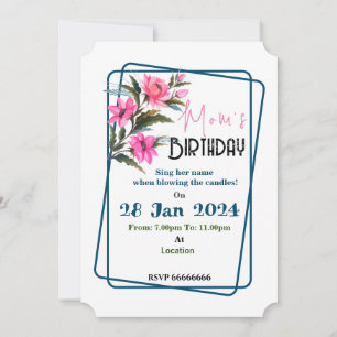 Pink Flower Invitation