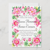 Pink Flower Invitation