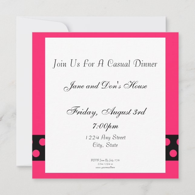 Pink Flower Invitation (Front)