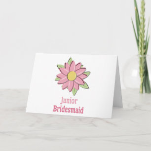 Pink Flower Junior Bridesmaid Card