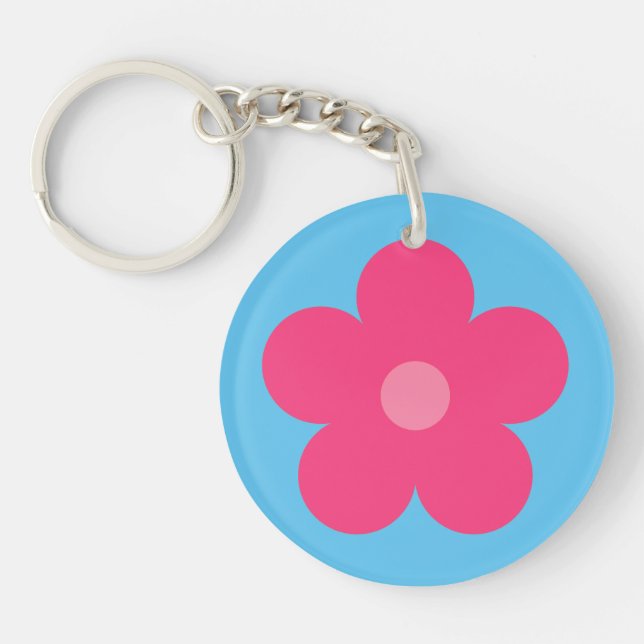 Pink Flower Key Ring (Front)