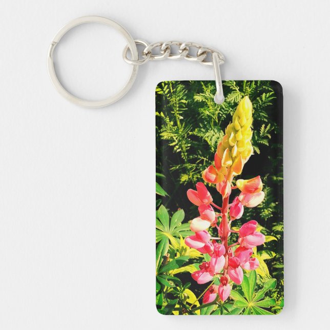 Pink flower key ring (Front)