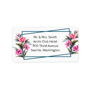 Pink Flower Label