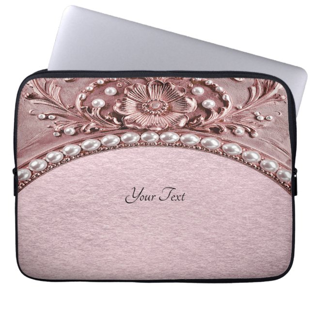 Pink Flower Laptop Sleeve (Front)