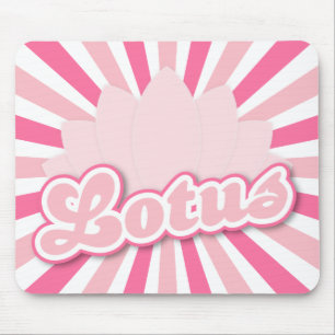 Pink Flower Lotus Mouse Pad