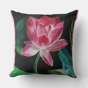 Pink Flower Lotus Throw Pillow 51 cm x 51 cm