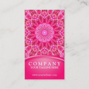Pink Flower Love mandala Business Card