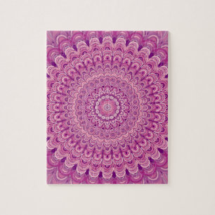 Pink flower mandala jigsaw puzzle