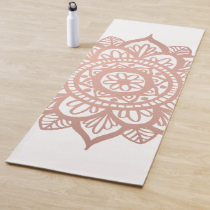 Pink Flower Mandala Rose Gold Yoga Mat