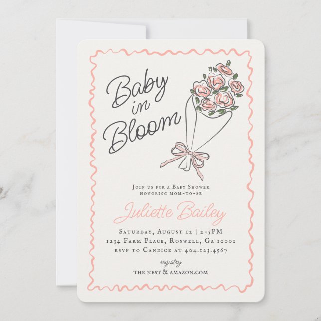 Pink Flower Market Farm Baby Shower Invitation (Front)