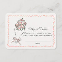 Pink Flower Market Floral Diaper Raffle Insert