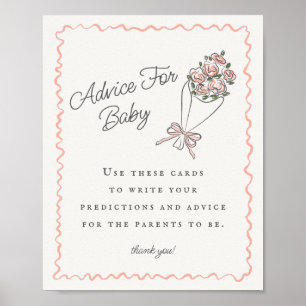 Pink Flower Market Fresh Floral Advice for Baby Poster