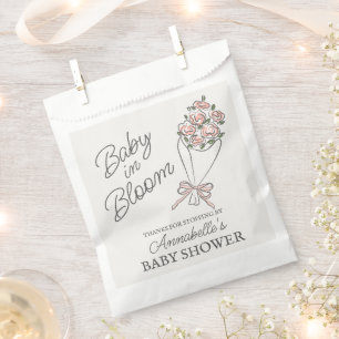 Pink Flower Market Fresh Floral Baby Shower Favour Bag