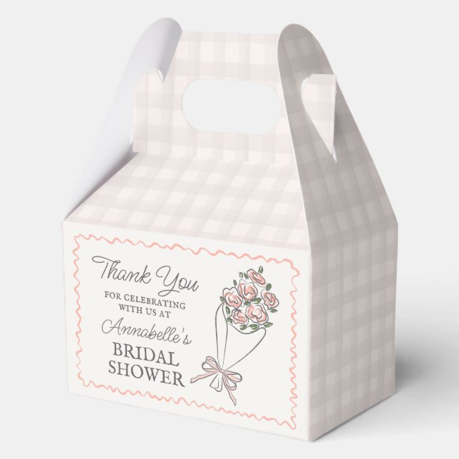 Pink Flower Market Fresh Floral Bridal Shower Favour Box (Back)