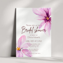 Pink Flower Minimalist elegant Bridal Shower