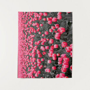 Pink Flower Minimalist Selective Colour Photo Art Tapestry