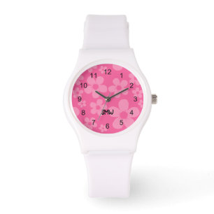 Pink Flower Monogram Watch