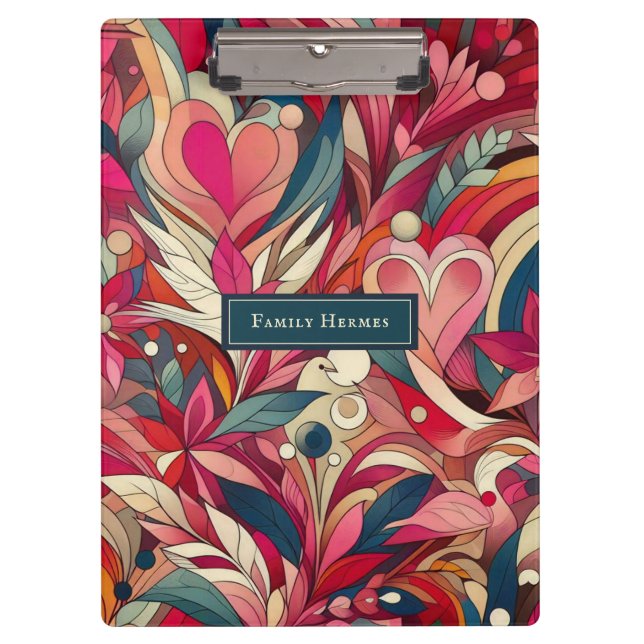 Pink Flower Morris art Clipboard (Front)