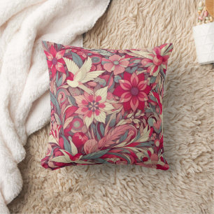 Pink Flower Morris art Cushion