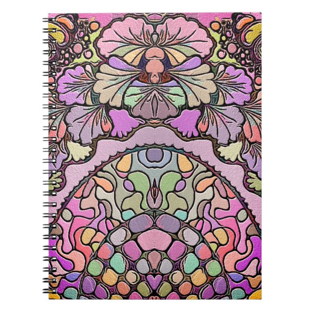 Pink flower mosaic notebook (Front)