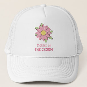 Pink Flower Mother of the Groom Trucker Hat
