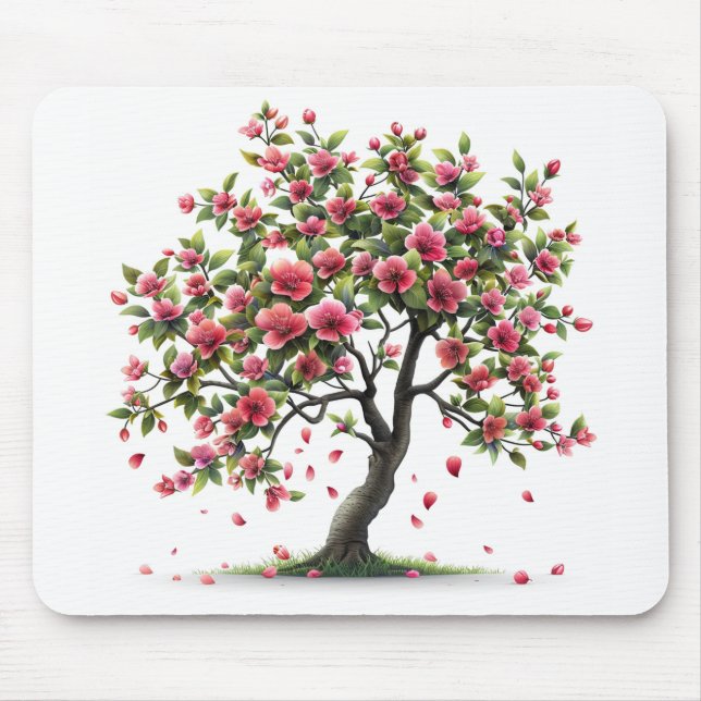 Pink Flower Mouse Pad (Front)