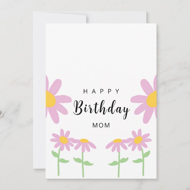 Pink Flower Mum Birthday Card (Front)