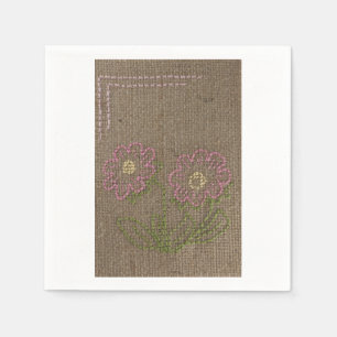 Pink flower napkin