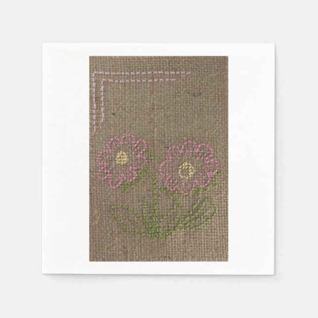 Pink flower napkin (Front)