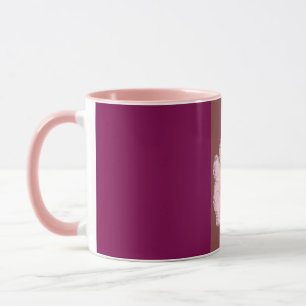 pink flower paint mug