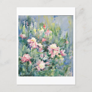 Pink Flower Painting Postcard