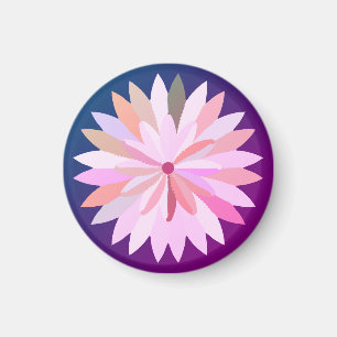 Pink Flower Paper Coaster Magnet