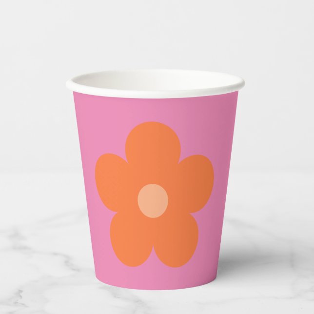 Pink Flower Paper Cups (Front)