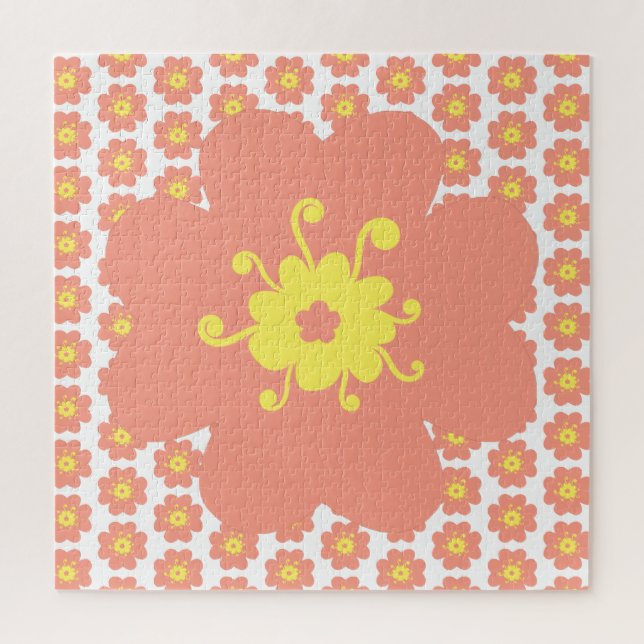 Pink Flower Pattern Frustrating Jigsaw Puzzle (Vertical)