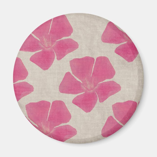 Pink Flower Pattern Magnet (Front)