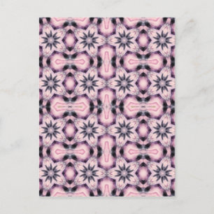 pink flower pattern postcard