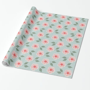 Pink Flower Pattern Wrapping Paper