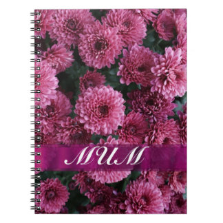 Pink flower personalised mother notebook