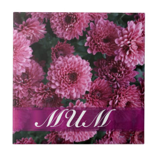 Pink flower personalised mother tile