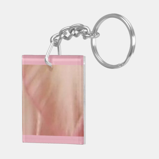 Pink Flower Petal Double Sided Keychain (Back Right)