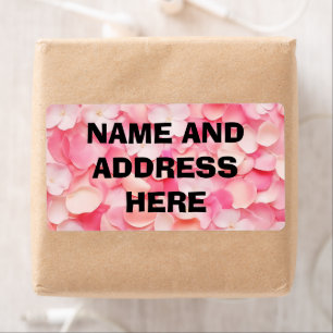 pink flower petals shipping labels